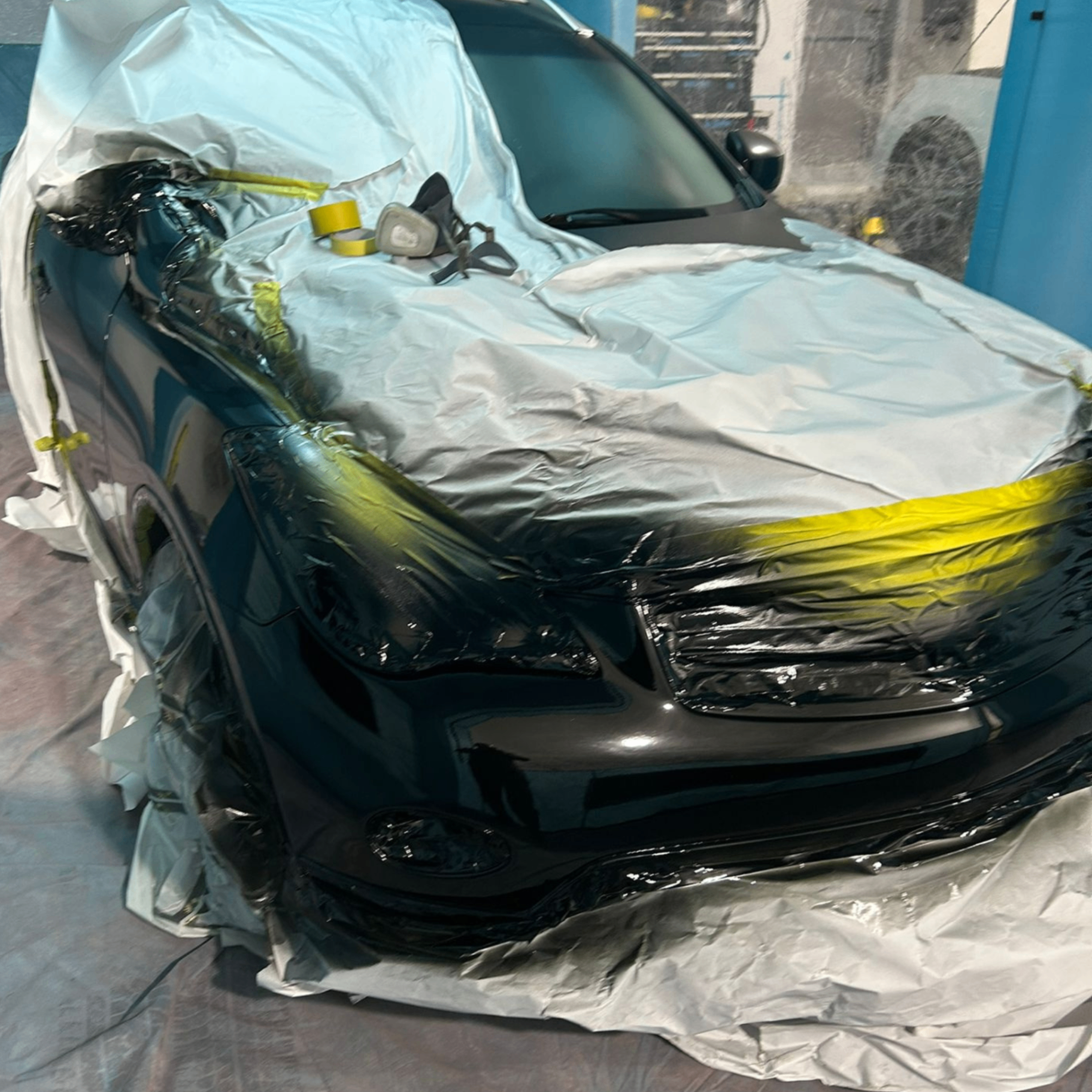 Peinture noire en cabine